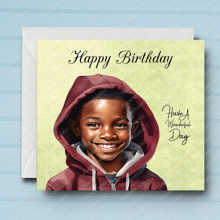 Black Boy Birthday Card T